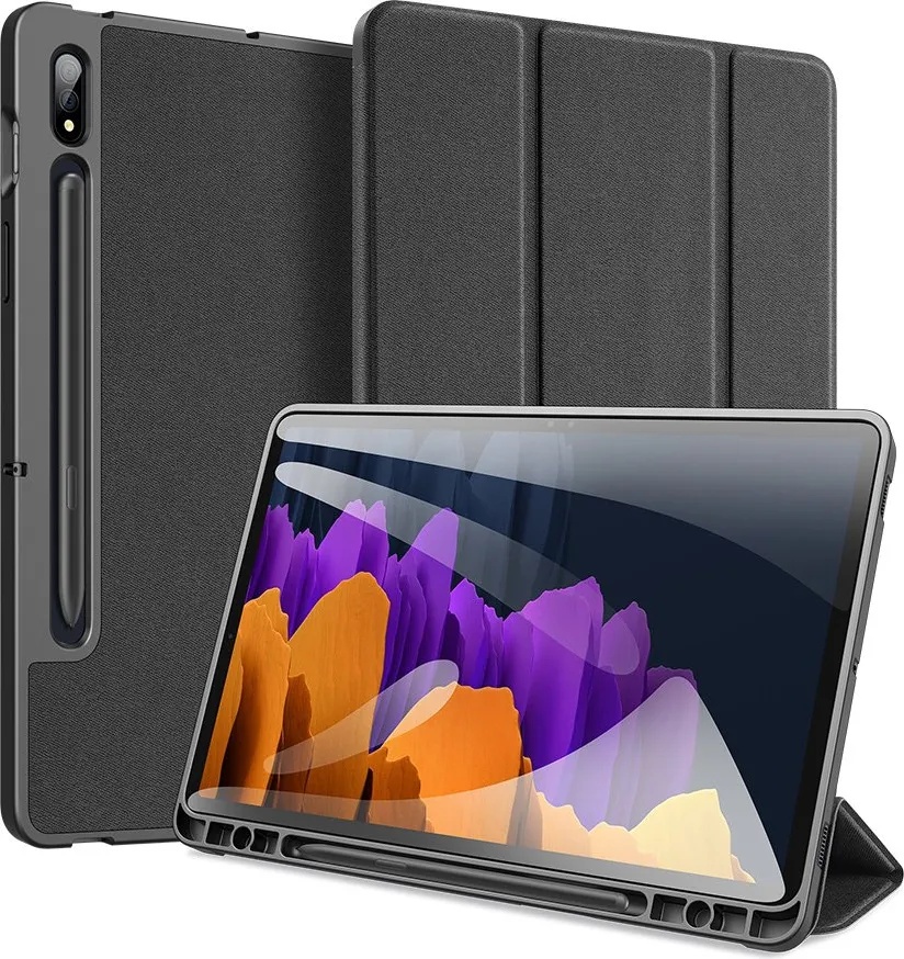 Dux Ducis Калъф с Pen Поставка за Samsung Tab S8/S7 11", Dux Ducis Domo Case, Черен (6934913042526)
