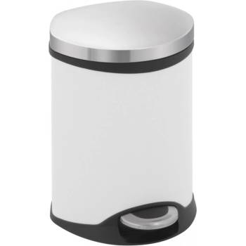 EKO-Europe EKO Кош за отпадъци с педал SHELL - 6 литра - бял (EKO 921806 - White)