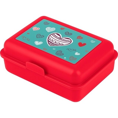 Baagl A-5575 Srdce desiatový box s polohovateľnou plastovou prepážkou 17,8 x 12,2 x 6 cm
