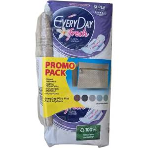 EVERYDAY Дамски превръзки Fresh Super Ultra Plus 18 бр. + Подарък Несесер