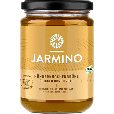 Jarmino Пилешки костен бульон, БИО - богат на протеин и колаген - С подправки и каменна сол, 350 ml (450423 (KBH6) JAR)