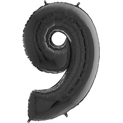 Nafukovací balónik číslo 9 čierny 66 cm Grabo
