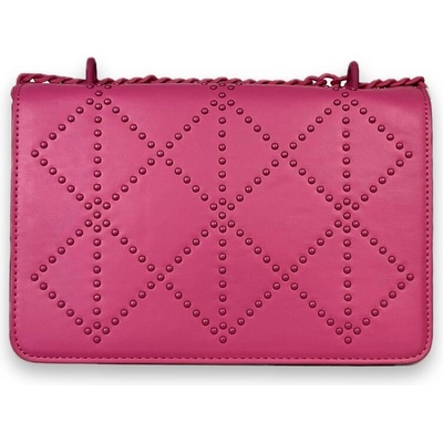 Tmavě růžová dámská crossbody kabelka s ozdobnou klopnou Dobea