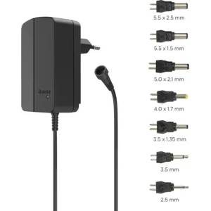 Hama Универсално захранване, регулируемо, 1500mA, 24W, max. 24V, 7 адаптера (HAMA-223616) - xtreme