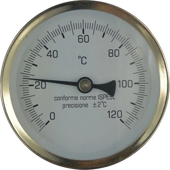 Klum Teplomer bimetalový DN 63, 0 - 120 °C, zadný vývod 1/2", jímka 50 mm PR3050