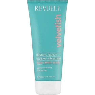 REVUELE Velvetish Revival Ready Body Cream Scrub, крем-скраб за тяло с пептиди и салицилова киселина, 200 ml