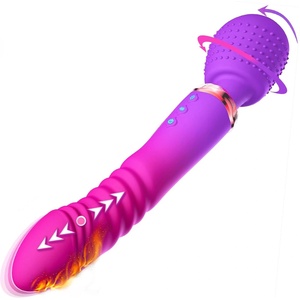 SuperLove Ultimate Heating & Thrusting Multifunction Massage Wand Purple-Pink