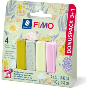 STAEDTLER Комплет глина Staedtler Fimo Soft, 3+1 цвята х 25g, 8023-S1 P (35089-А-8023-S1 P)