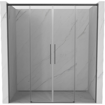 Mexen Rox Двойна плъзгаща врата за душ 180 см, прозрачна, четка сив пистолет (8C2-180-002-66-00)