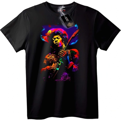 NOONEBRAND Тениска Jimi Hendrix Цветна Китара - 2XL, Black