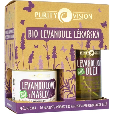 Purity Vision Lavender upokojujúci olej s levanduľou 100 ml + maslo s levanduľou 120 ml darčeková sada