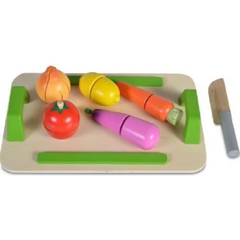 Moni Toys Дървена играчка Moni - Дъска за рязане със зеленчуци (107903)