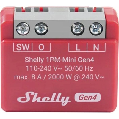 Shelly Смарт реле Shelly - 1PM Mini Gen4, Wi-Fi, с ватметър, червено (3800238070809)
