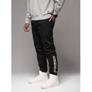 Ombre Clothing Мъжки дънкови спортни панталони с декорация - черни V2 OM-PADJ-0156 Ombre Clothing Ombre Clothing | Cheren | МЪЖЕ | 30/32