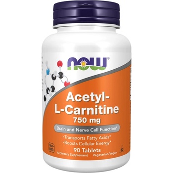NOW NOW Acetyl L-Carnitine 750 mg, 90 Tablets