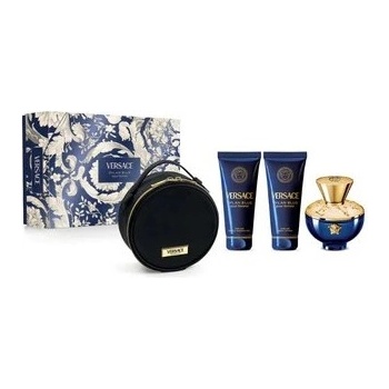 Versace Dylan Blue Подаръчен комплект за жени Размер EDP 100 ml + 100 ml душ гел + 100 ml лосион за тяло + несесер