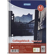 College Blok A5 s bočnou špirálou štvorčekový s bočnou europerforáciou 80 listov