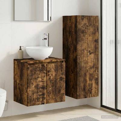 vidaXL Комплект мебели за баня 2 бр. Опушен дъб 33 x 34, 5 x 100 см (3406118)