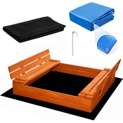 Bestent Dřevěné pískoviště s lavičkami 200 cm – Zboží Dáma