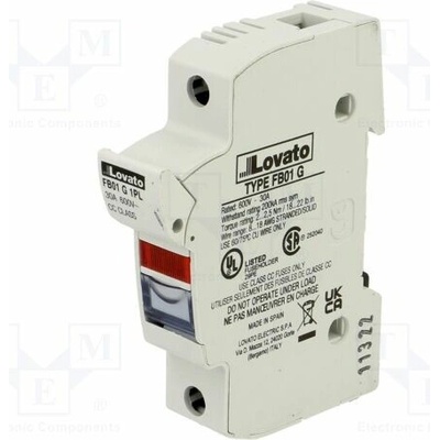 LOVATO ELECTRIC FB01G1PL Pojistkový spodek; 10x38mm; na přípojnici DIN; 30A; 600VAC