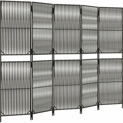 vidaXL Dělicí stěna 245 × 180 cm polyratan šedá 5 panelů 365382