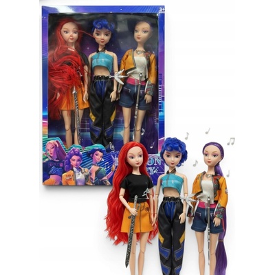 K-POP Demon Hunters súprava 3 ks 30 cm s hudbou a svetlom