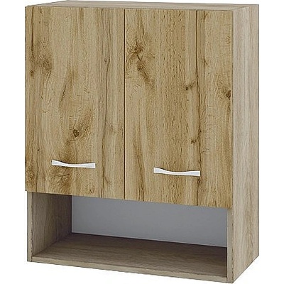 ИРИМ Горен шкаф с две врати и ниша Сити АРДД-7 дъб сонома арвен / дъб дакота 60 см