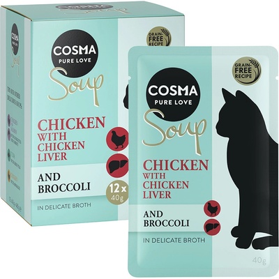 Cosma Soup kuracie filety s kuracou pečeňou a brokolicou 12 x 40 g