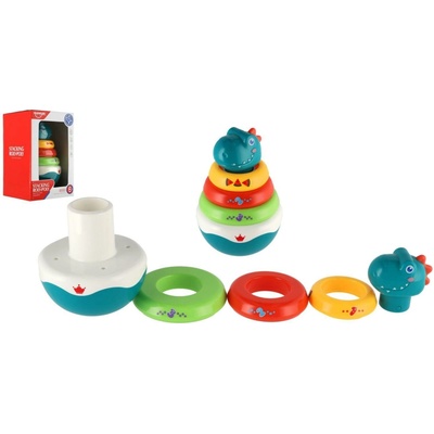 Teddies Roly Poly dinosaurus plast 16cm skladačka pyramída s krúžkami so zvukom