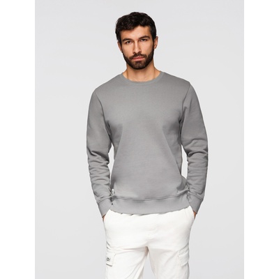Ombre Clothing Мъжки суитшърт BASIC с кръгло деколте - сив Ombre Clothing Ombre Clothing | Siv | МЪЖЕ | M