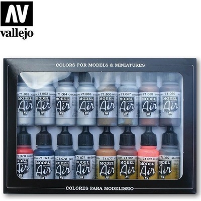 Vallejo Air Sada akrylových barev pro Airbrush ModelSet 71181 Metallic Effects 16