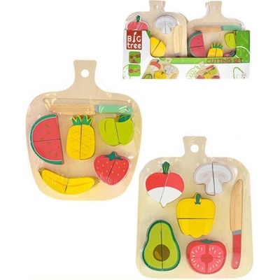 Mikro Trading deska dřevěná 22x18cm s krájecím ovocem/zeleninou
