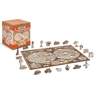WOODEN CITY Dřevěné Antická mapa světa 2v1 300 dielov EKO