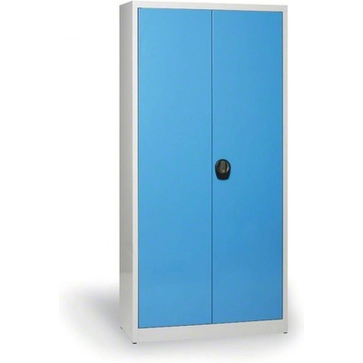 Kovona Jumbo, Dielenská policová skriňa na náradie 4 police, demontovaná, 950 x 600 x 1950 mm, sivá / modrá