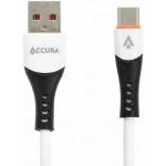 Accura USB-A - USB-C 1.0m rubber 5V/2A white