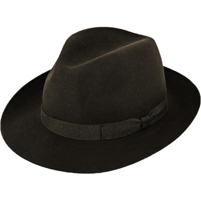 Fiebig Headwear since 1903 klobouk fedora plstěný hnědý s hnědou stuhou hnědý – Zboží Dáma