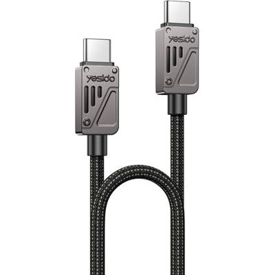 Yesido Кабел за данни - Yesido CA196 - Type-C → Type-C, fast charge PD60W, 480Mbps, CarPlay, цинкова сплав, 1.2m - Черен