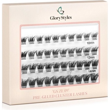 GloryStyles Samolepící segmentové řasy GS ZE 09 dlouhé (10 - 16 mm)
