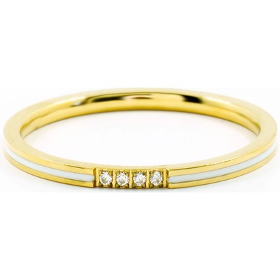 Bruno Jemný prsten s kamínky BÍLÝ GOLD S3901