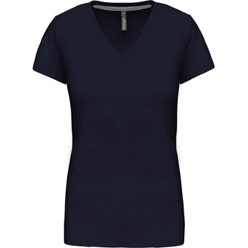 Kariban v-neck k381 / Дамска тениска с къс ръкав - тъмносиня s (20k38100301)