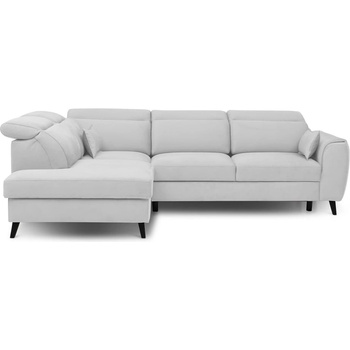Eltap Бял кадифен разтегателен ъглов диван с място за съхранение (ляв ъгъл L форма) Noble - ELTAP (CO-NOB-LT-01SAV)