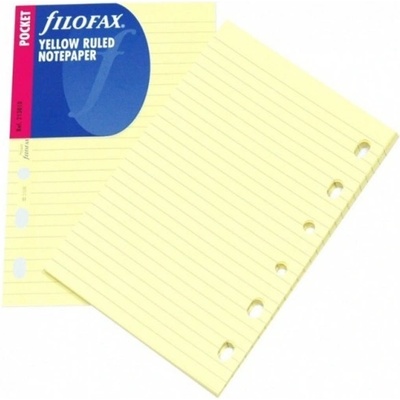 Filofax papír linkovaný žlutý, 20 listů