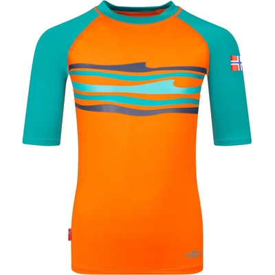 Trollkids Детска ликра Trollkids Kid's Haukland T Lycra - Bright Orange / Lake Blue - размер 92 (EU) (750-1980-0111)