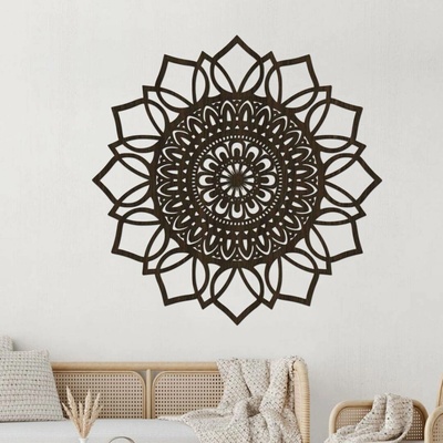 dřevo života Dřevěná mandala na zeď ŠTĚSTÍ Zvolte barvu dekoru: Wenge, Zvolte rozměr Ø (cm): 80