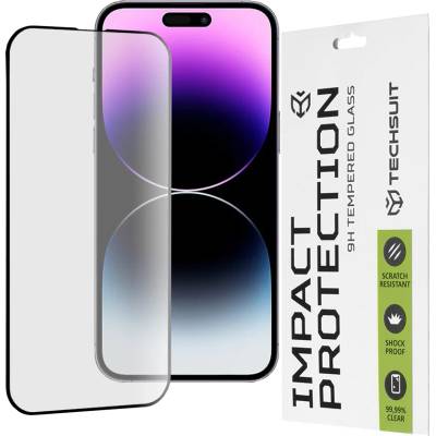 Techsuit Протектор за iPhone 14 Pro Max - 111D Full Cover / Full Glue Glass - черен