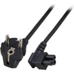 ACT Powercord захранващ конектор Schuko CEE 7/7 мъжки (ъглов) - C5 (ъглов) IEC, 1 м, черен (AK5409)