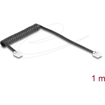 Delock Телефонен кабел спирален кабел RJ11 plug -RJ11 plug , черен 1 м (DELOCK-90201)