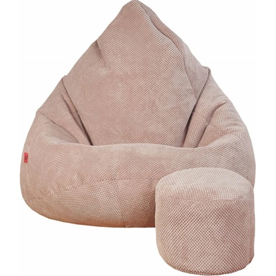 Supplies s podnožkou dot relax z plyšoviny ružová farba