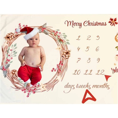 Milestone Одеяло за снимки Milestone - Merry Christmas, 75 х 100 cm (101115)