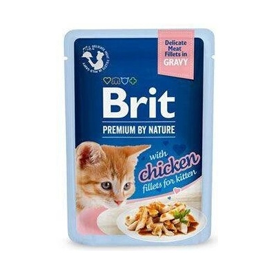 12ks BRIT Premium Cat Delicate Fillets in Gravy with Chicken for Kitten 85 g
